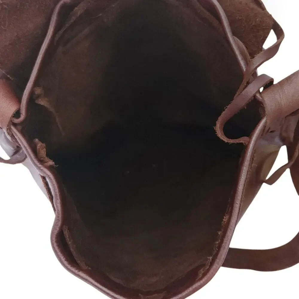 UNBRRANDED cowhide skull brown leather boho crossbody shoulder bag rustic purse